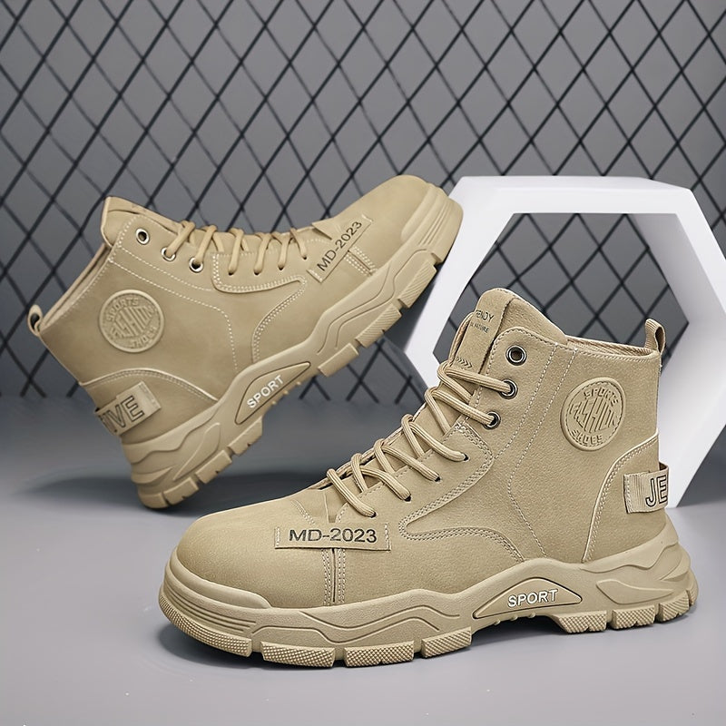 Men's High Top Hiking Boots Non Slip Lace Up Durable Outdoor Shoes
