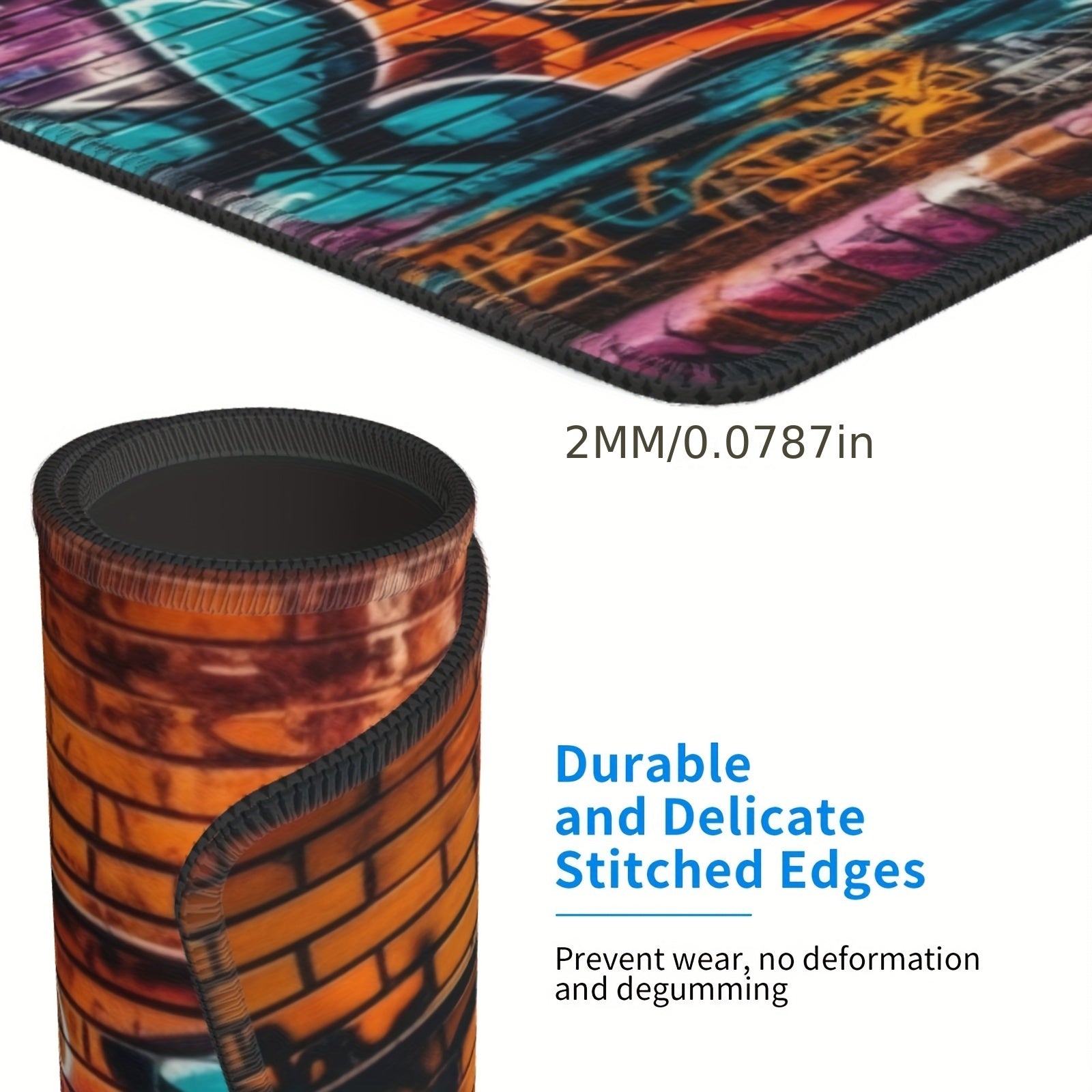 Graffiti Style Square Mouse Pad 20x24cm for Home Office Use