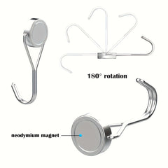 11pcs Magnetic Hooks 26Lbs Heavy Duty Neodymium Magnets Swivel Hook