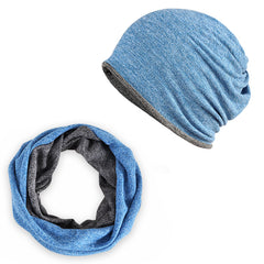 Slouch Sports Knitted Beanie Cap Headscarf 2 In 1 Winter Hat
