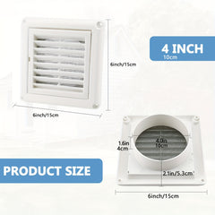 10 15 Louvered Vent Cover Stops Birds Nesting Outside Dryer Exhaust Air Vent