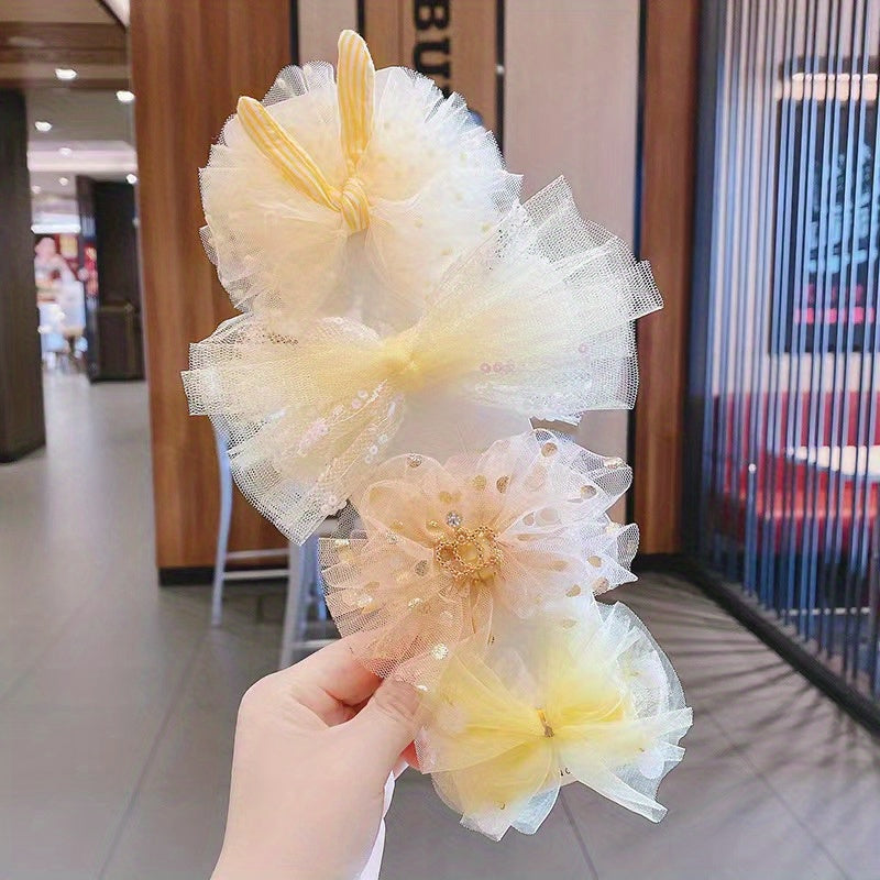 3pcs Princess Bow Hair Clip Little Girl Hair Accessories