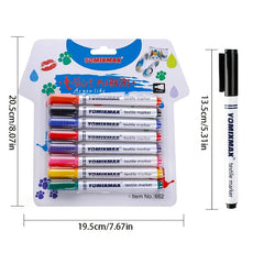 8pcs Fabric Pen T shirt Cloth Drawing Painting Washed Not Fade Textile Diy Pen