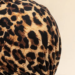 Leopard Print Turban Cap Head Wrap Elastic Hijab Bonnet Women Bandana