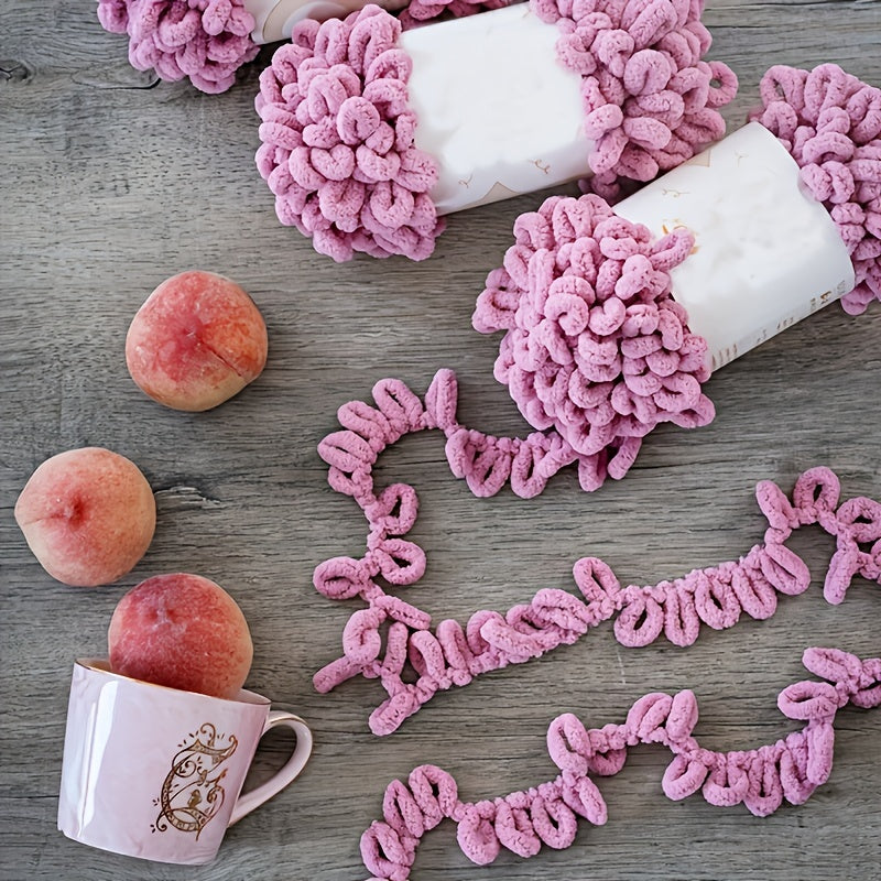 Chenille Chunky Looped Yarn for Knitting and Crocheting Blanket 100g