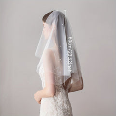 Double Layer Veil With Comb Bridal Veil Wedding Headdress Accessories