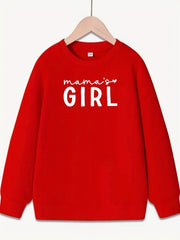 Girls Mama's Girl Crew Neck Sweatshirt Top Long Sleeve Pullovers