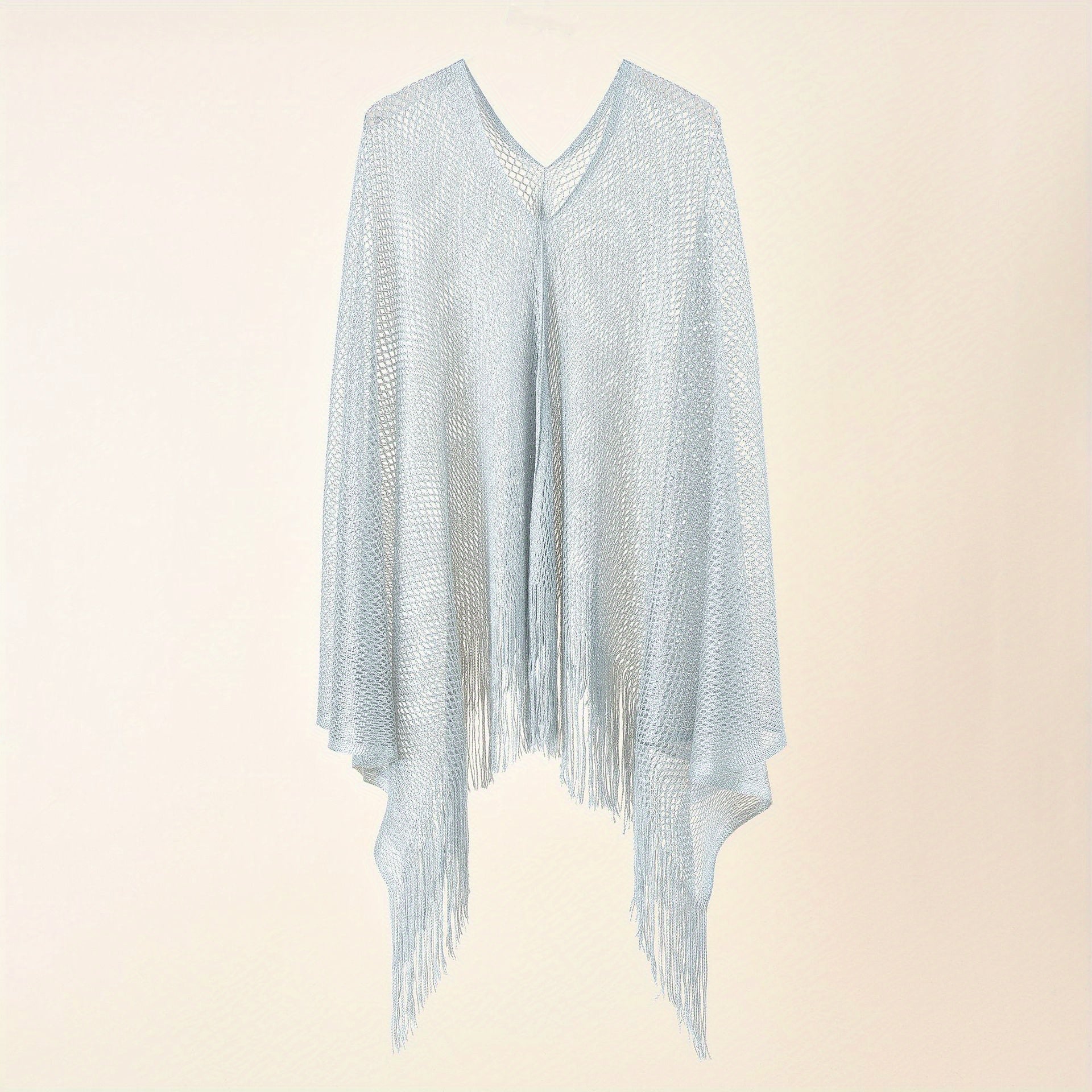 Breathable Hollow Out Shawl Tassel Cover Up for Women