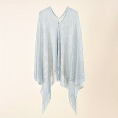 Breathable Hollow Out Shawl Tassel Cover Up for Women