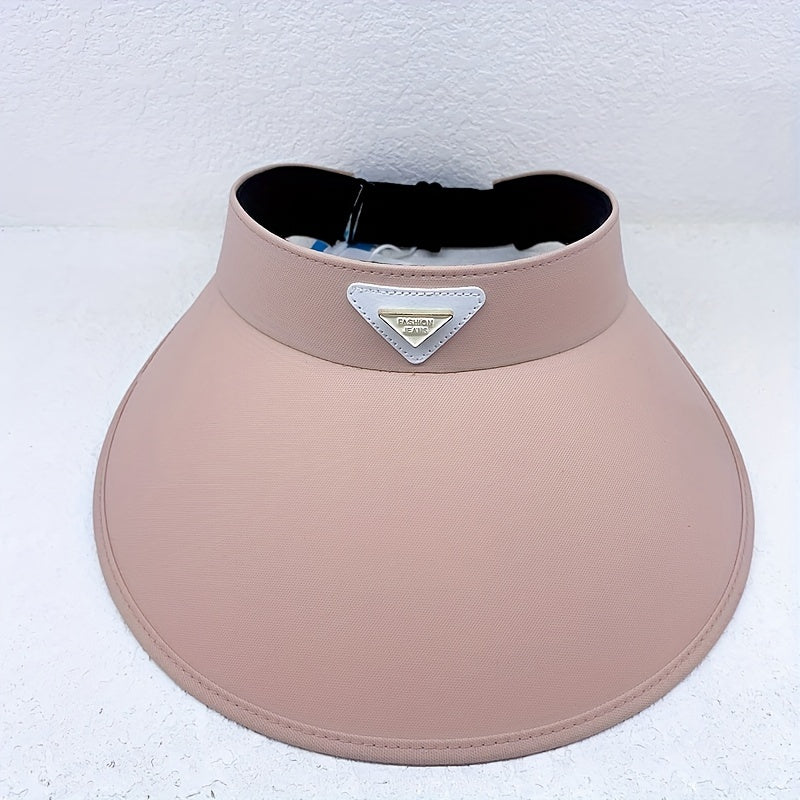 Triangle Patch Sun Visor Hat Large Brim UV Protection Sports Hat