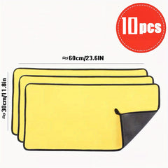 10pcs Microfiber Car Wash Towels for Interior Cleaning
