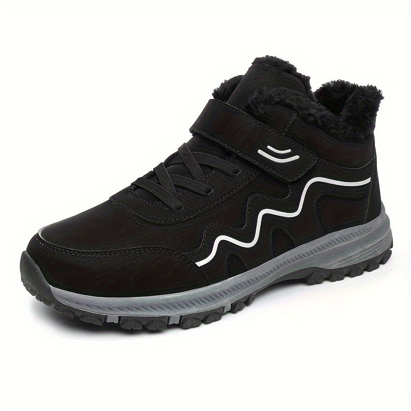 Plush Lined Thermal Furry Snow Boots Wear Resistance Non Slip Hiking Shoes