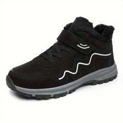 Plush Lined Thermal Furry Snow Boots Wear Resistance Non Slip Hiking Shoes