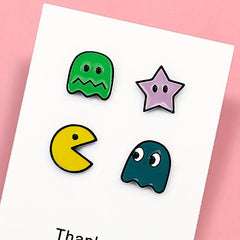 4pcs Cartoon Figures Enamel Alloy Pin Brooch Set for Clothes Bag Jacket Hat