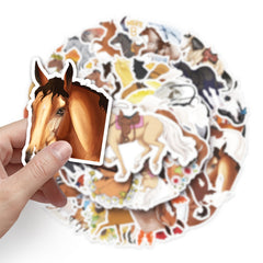 50 Horse Stickers Waterproof Decals for Water Bottles Laptops Phones