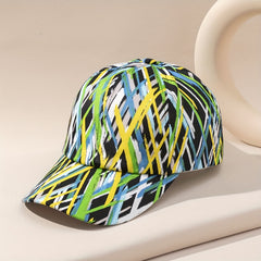 Y2K Stripe Graffiti Baseball Cap Hip Hop Dad Hat