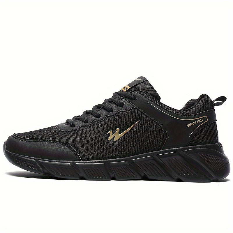 Men's Solid Sneakers Comfy Non Slip Lace Up Casual Soft Sole Shoes
