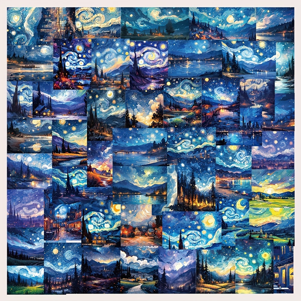 50pcs Fantasy Landscape Waterproof Stickers for DIY Decorations