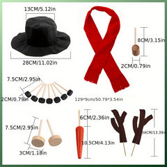 Winter Christmas Snowman Making Kit with Buttons, Scarf & Hat