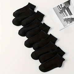 10 Pairs Solid Sports Socks Women's Crew Short Stockings & Hosiery