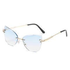 Oversized Cat Eye Sunglasses Metal Frame Stylish Women