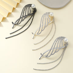Vintage Angel's Wings Rhinestone Metal Twist Clip Hair Jaw Clip