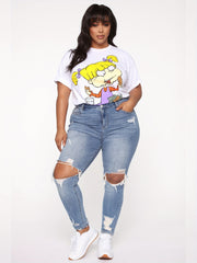 High Rise Ripped Skinny Jeans