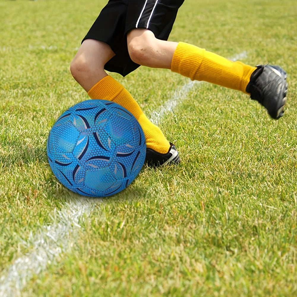 Glow Soccer Ball Size 5 Reflective For Indoor And Outdoor Training