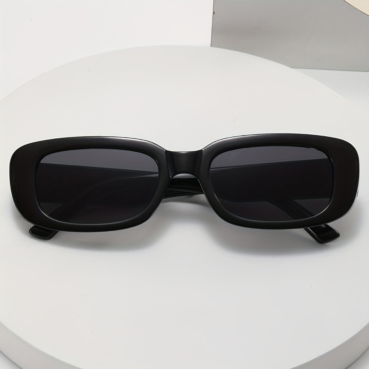 Rectangle Frame Sunglasses Y2K Hiphop Solid Glasses UV400