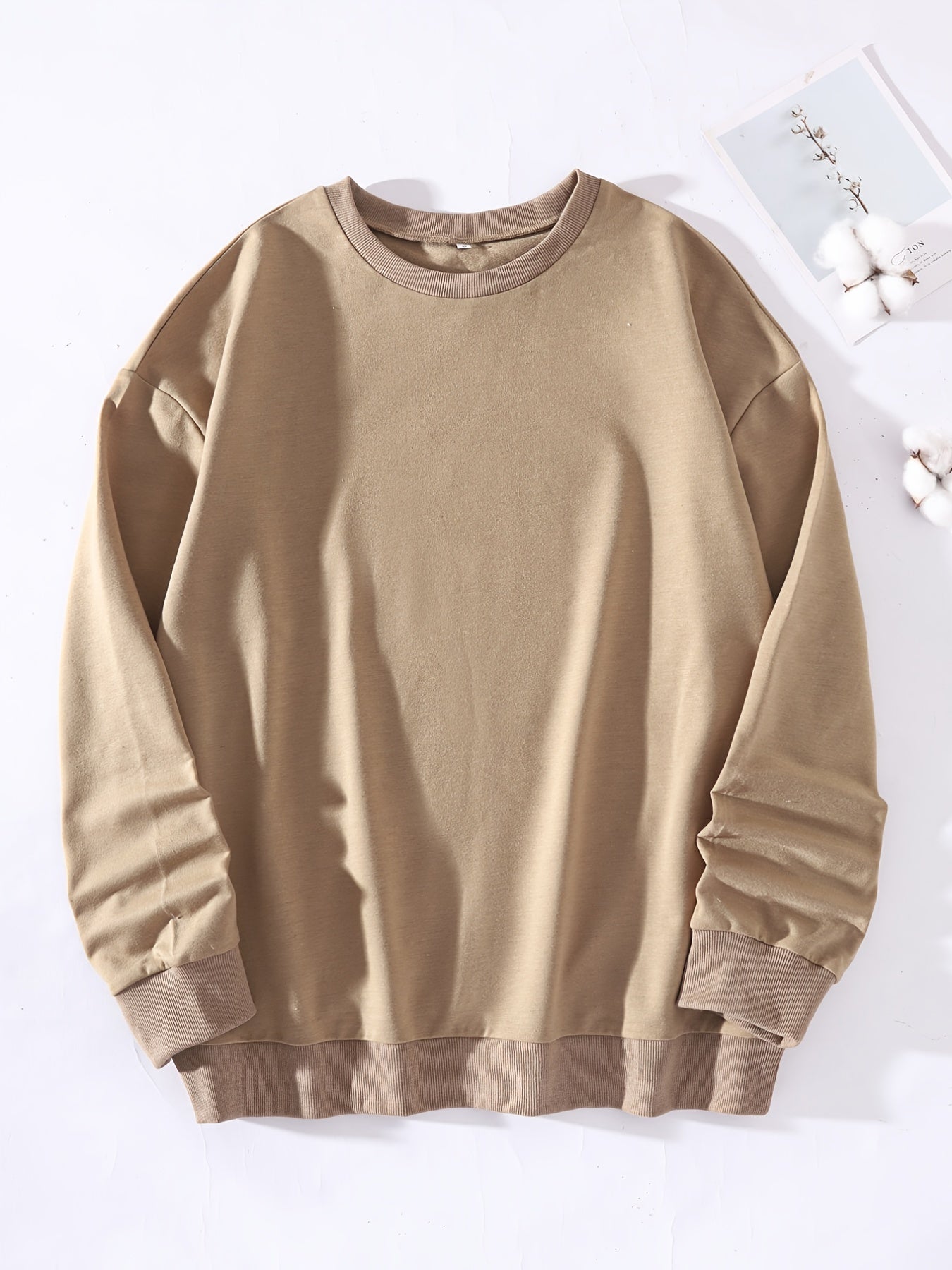 Vintage Crew Neck Pullover Casual Loose Retro Long Sleeve Sweatshirt