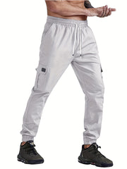 Classic Cargo Pants Men's Loose Fit Drawstring Joggers for Autumn Winter