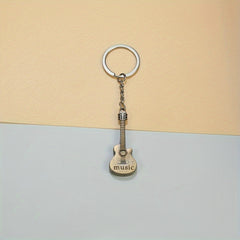 Metal Guitar Keychain Pendant Accessory Christmas Gift