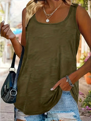 Solid Scoop Neck Tank Top