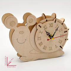 Children Snail Clock DIY 3D Wooden Puzzle Game Assembly Model Kits Toys