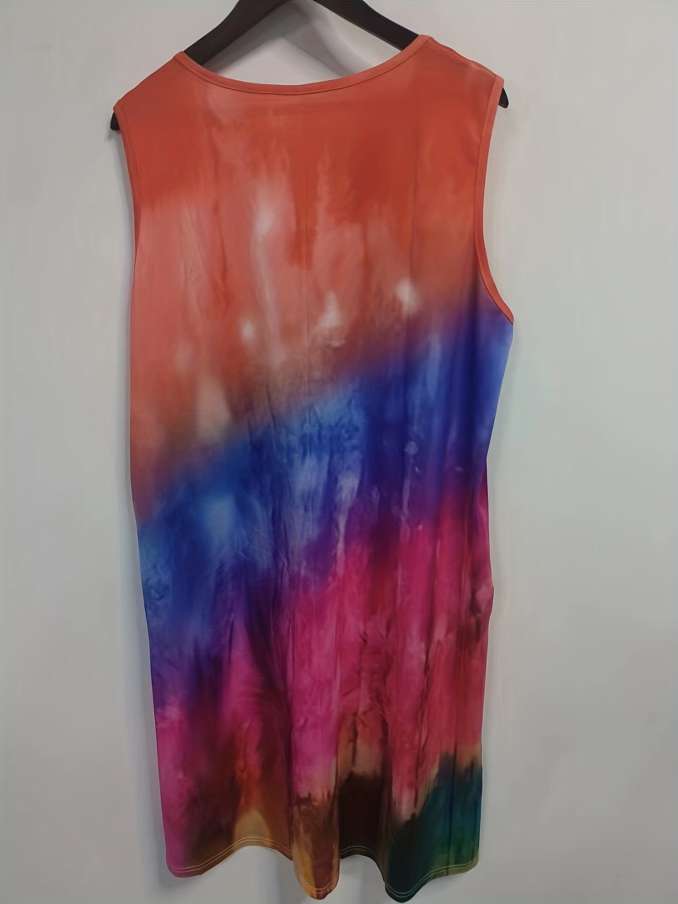 Casual Dress Women's Plus Random Print Round Neck Tank Dress