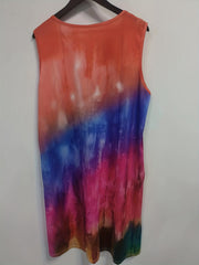 Casual Dress Women's Plus Random Print Round Neck Tank Dress