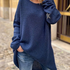 Casual Sweater Women's Plus Solid Ribbed Half Zipper