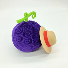 Anime Straw Hat & Devil Fruit Keychain Fuzzy Key Ring Purse Bag Backpack