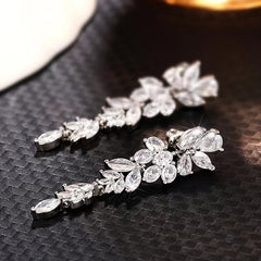 Long Floral Earrings for Women, Niche Dress Ear Jewelry