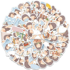 50pcs Cartoon Girl Stickers for Phone Notebook Water Cup Decoration
