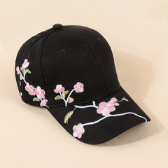 Embroidered Plum Blossom Baseball Cap