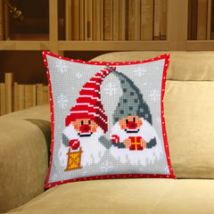 Christmas Pillow Case Embroidery Stamped DIY Cross Stitch Kit