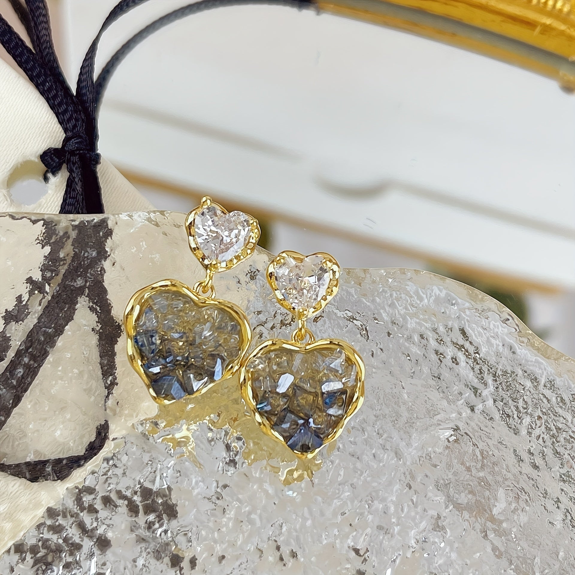 Crystal Love Stud Earrings for Women
