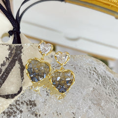 Crystal Love Stud Earrings for Women