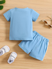 2pcs Baby Boys Short Sleeve Tees & Shorts Set Summer Clothes