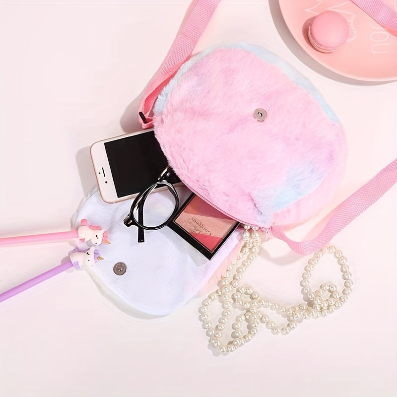 Lovely Unicorn Plush Satchel Girl's Shoulder Bag Mini Coin Purse