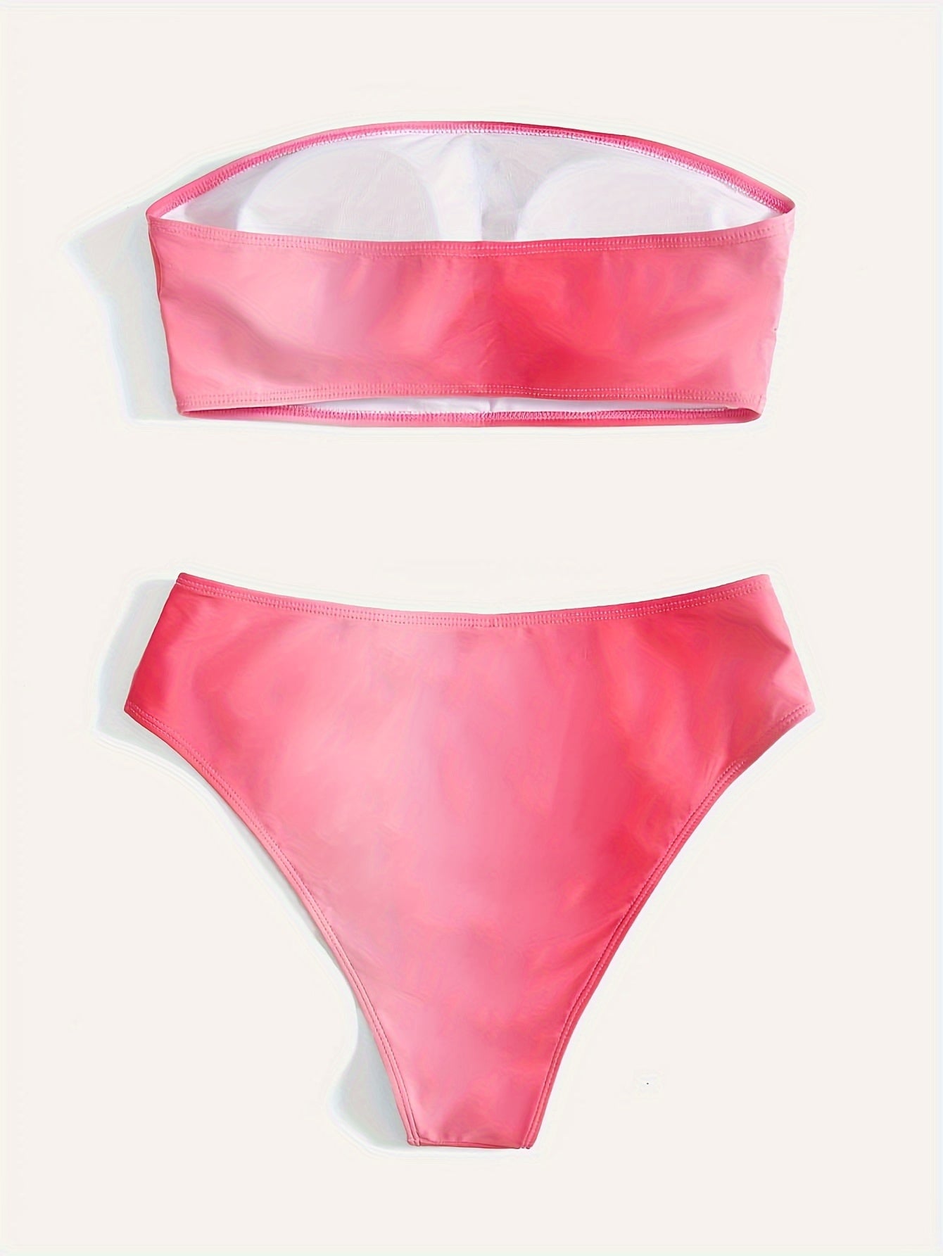 Ombre Print Padded Tube Bra & Panty Swimsuit