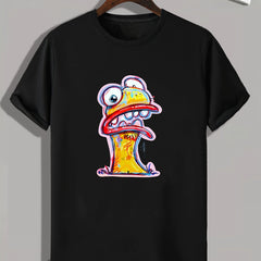Cartoon Print Men's Graphic T-shirt for Summer