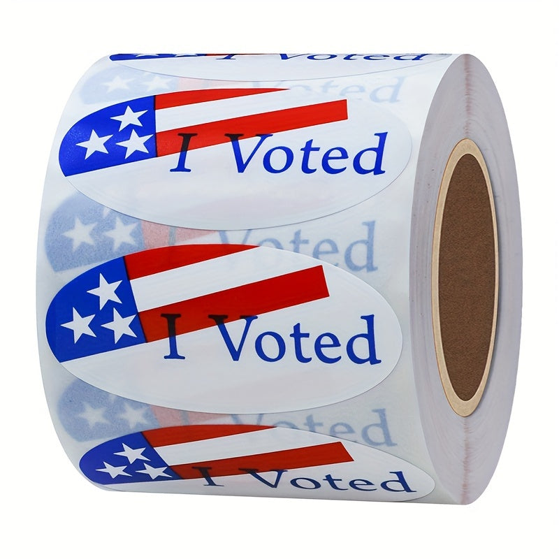 500pcs Oval American Flag I Voted Voting Election Stickers