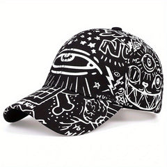 Eye Cartoon Graffiti Baseball Cap Solid Casual Adjustable Sun Hat